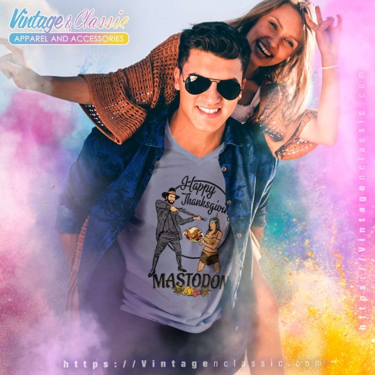 Mastodon Happy Thanksgiving V Neck TShirt Mastodon Happy Thanksgiving V Neck TShirt