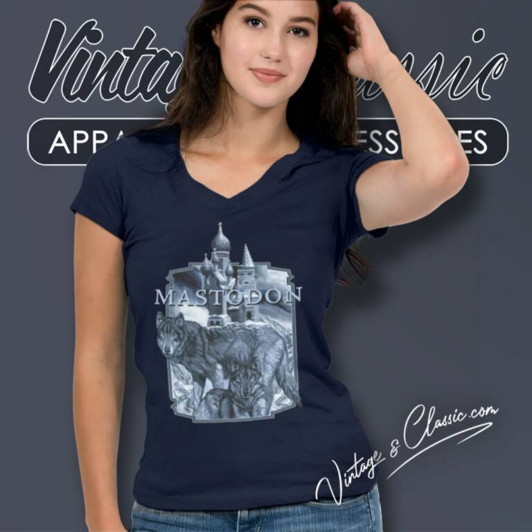 Mastodon Hushed Wolf V Neck TShirt Mastodon Hushed Wolf V Neck TShirt