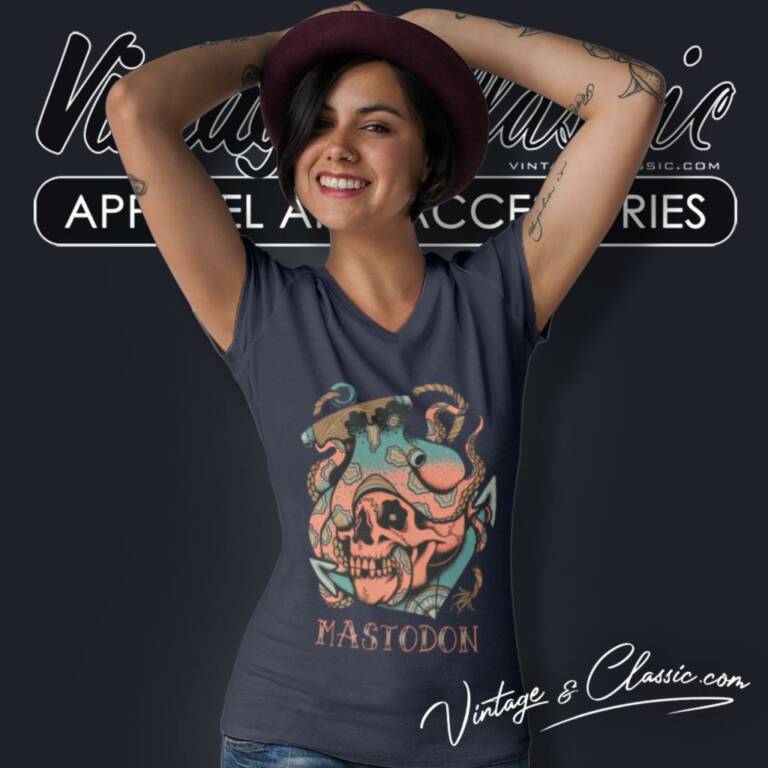 Mastodon Octopus Tattoo V Neck TShirt Mastodon Octopus Tattoo V Neck TShirt