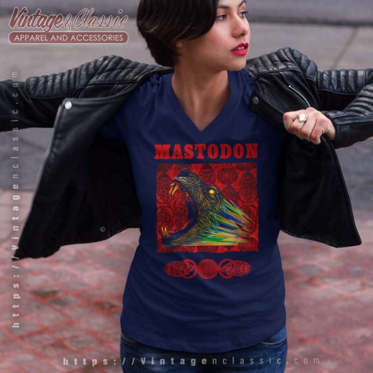 Mastodon Rainbow Lion V Neck TShirt Mastodon Rainbow Lion V Neck TShirt