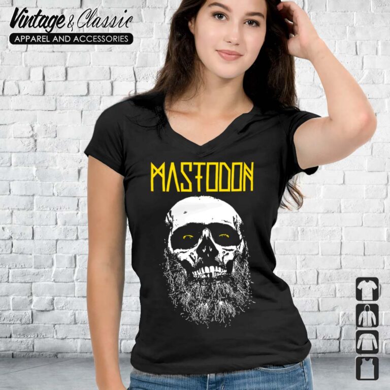 Mastodon Skull Beard Admat V neck Mastodon Skull Beard Admat V neck
