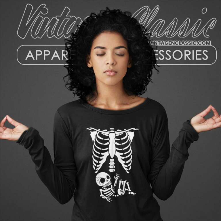 Maternity Skeleton Baby Halloween Long Sleeve Tee Maternity Skeleton Baby Halloween Long Sleeve Tee