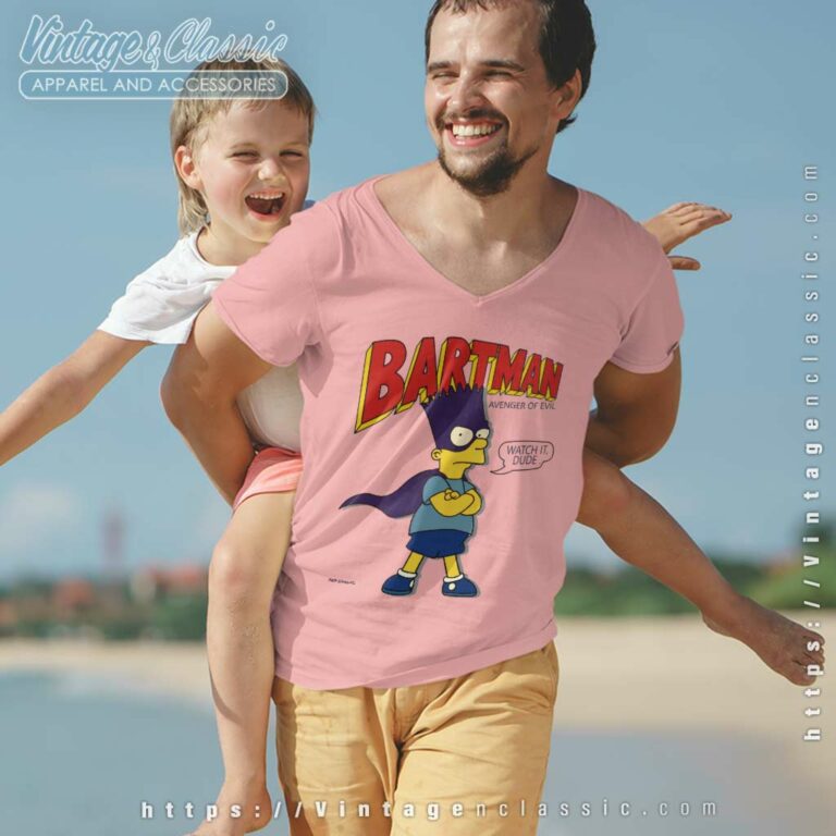 Matt Groening The Simpsons Bartman V Neck TShirt Matt Groening The Simpsons Bartman V Neck TShirt