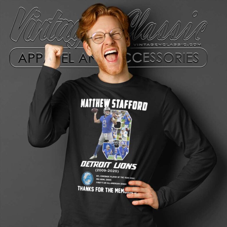Matthew Stafford Thank For The Memories Long Sleeve Tee Matthew Stafford Thank For The Memories Long Sleeve Tee