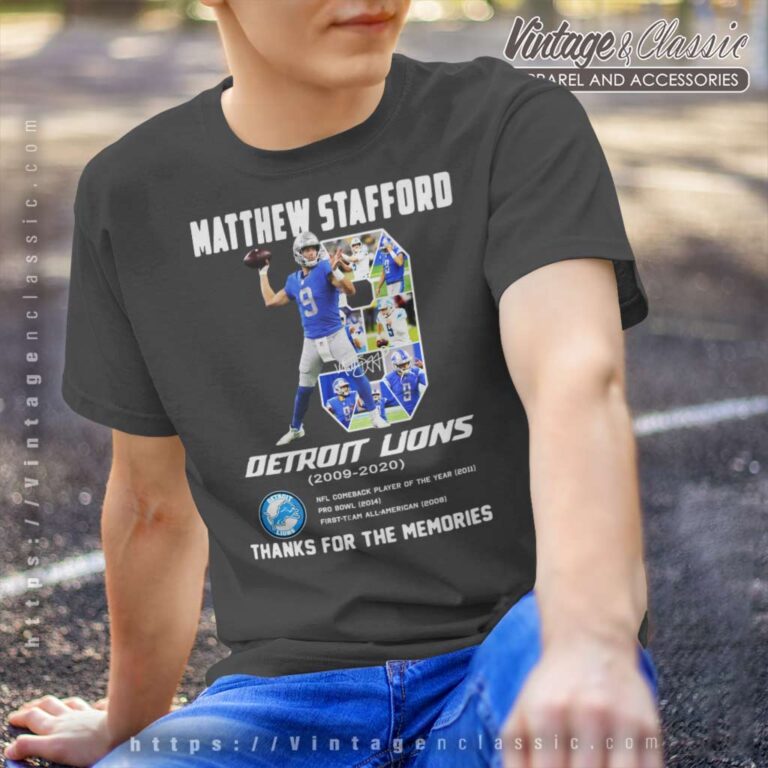 Matthew Stafford Thank For The Memories T Shirt Matthew Stafford Thank For The Memories T Shirt