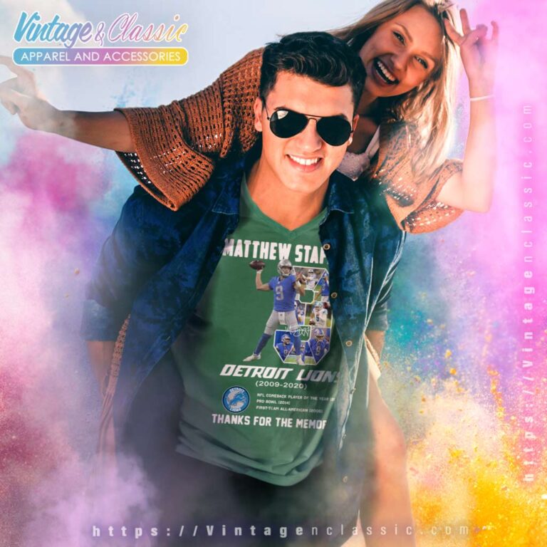 Matthew Stafford Thank For The Memories V Neck TShirt Matthew Stafford Thank For The Memories V Neck TShirt