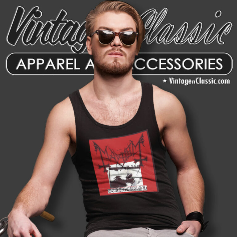 Mayhem Deathecrush Chainsaw Gutsfuck Album Cover Tank Top Racerback Mayhem Deathecrush Chainsaw Gutsfuck Album Cover Tank Top Racerback