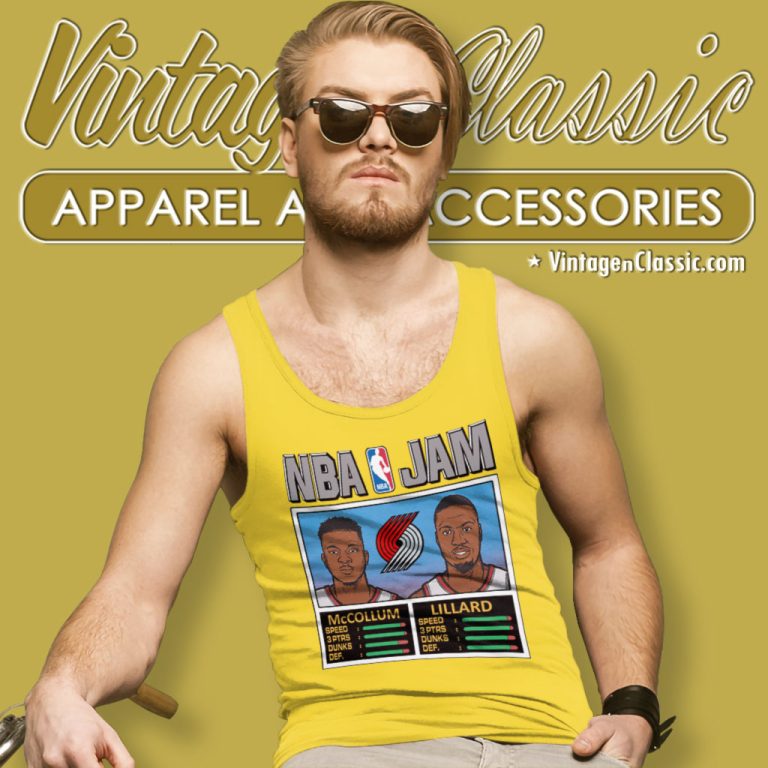 Mccollum Lillard Portland Trail Blazers Nba Jam Tank Top Racerback Mccollum Lillard Portland Trail Blazers Nba Jam Tank Top Racerback