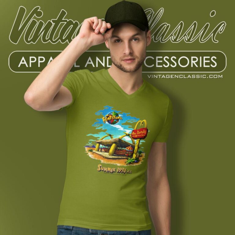 Mcdonalds Flintstones V Neck TShirt Mcdonalds Flintstones V Neck TShirt