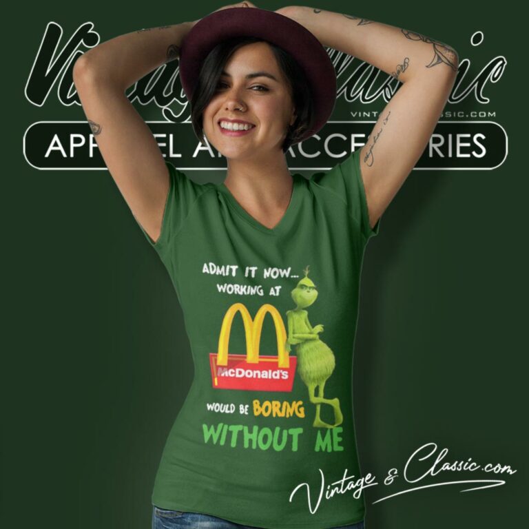 Mcdonalds Grinch V Neck TShirt Mcdonalds Grinch V Neck TShirt