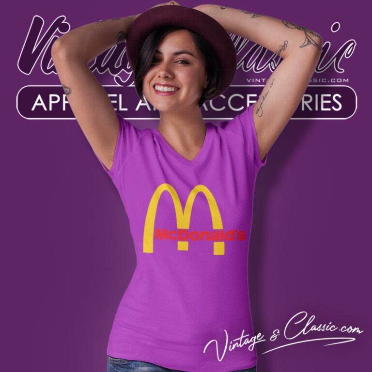 Mcdonalds Logo V Neck TShirt Mcdonalds Logo V Neck TShirt
