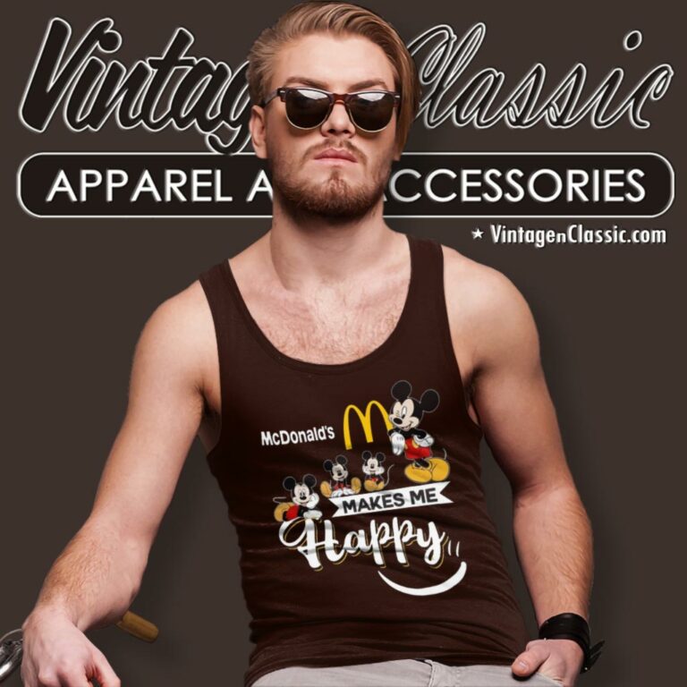 Mcdonalds Mickey Make Me Happy Tank Top Racerback Mcdonalds Mickey Make Me Happy Tank Top Racerback
