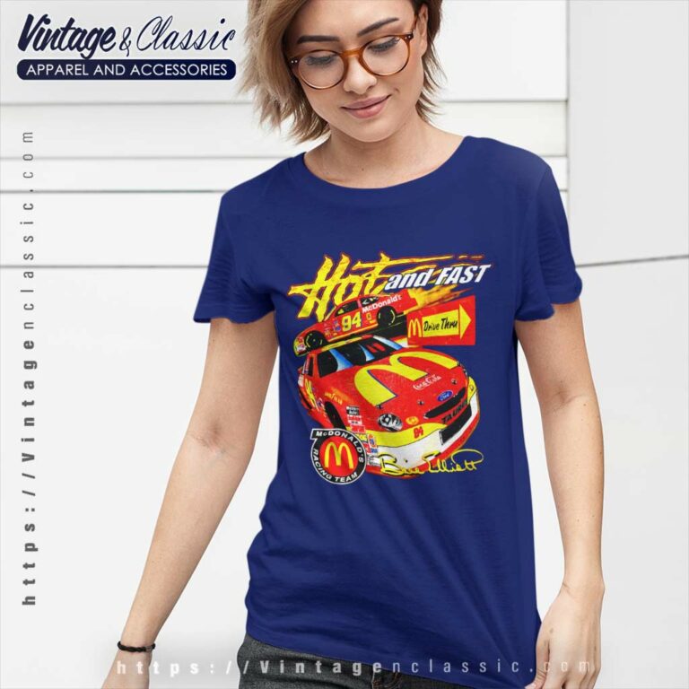 Mcdonalds Nascar Bill Elliott Vintage Women TShirt 1 Mcdonalds Nascar Bill Elliott Vintage Women TShirt 1