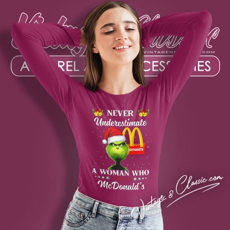 Mcdonalds Santa Grinch Christmas Long Sleeve Tee Mcdonalds Santa Grinch Christmas Long Sleeve Tee