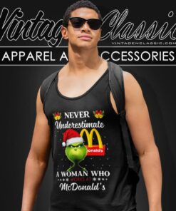 Mcdonalds Santa Grinch Christmas Tank Top Racerback