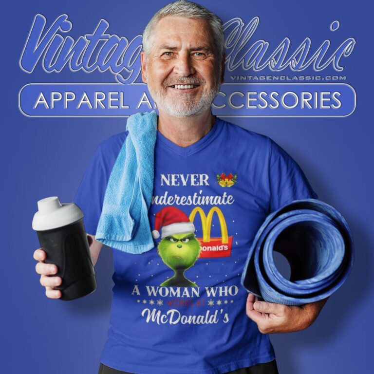 Mcdonalds Santa Grinch Christmas V Neck TShirt Mcdonalds Santa Grinch Christmas V Neck TShirt