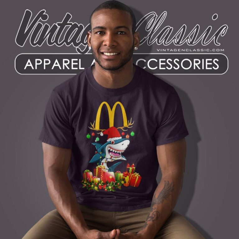 Mcdonalds Shark Christmas T Shirt Mcdonalds Shark Christmas T Shirt
