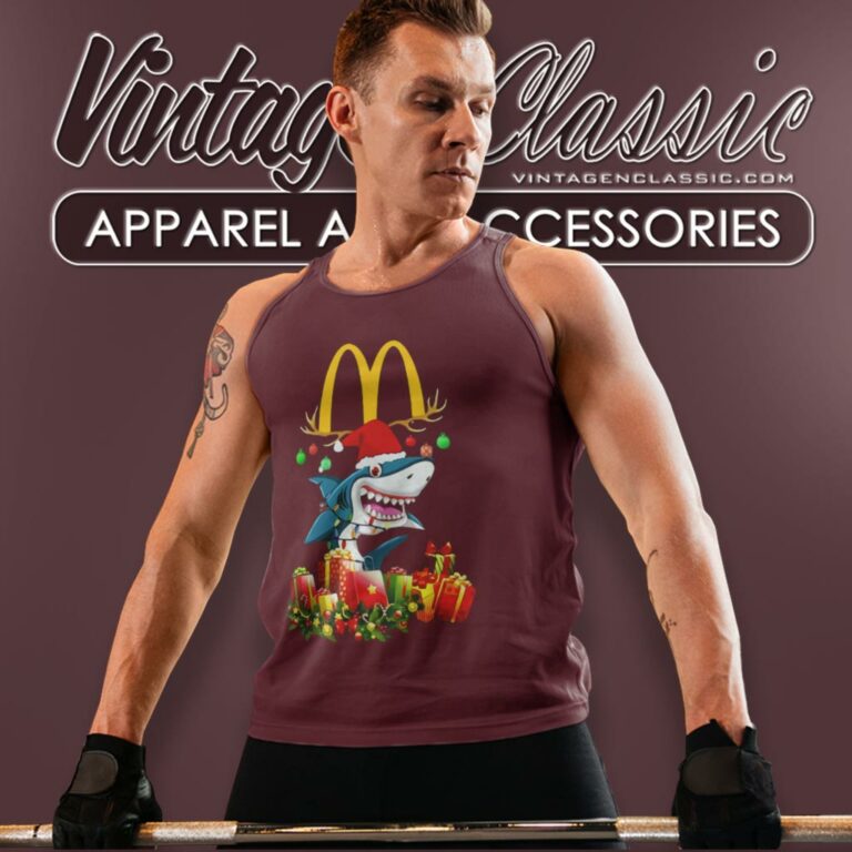 Mcdonalds Shark Christmas Tank Top Racerback Mcdonalds Shark Christmas Tank Top Racerback