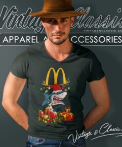 Mcdonalds Shark Christmas V Neck TShirt