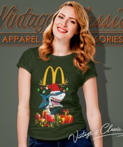Mcdonalds Shark Christmas Women T Shirt