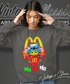 Mcdonalds Shirt Baby Yoda And Stitch Christmas Sweatshirt