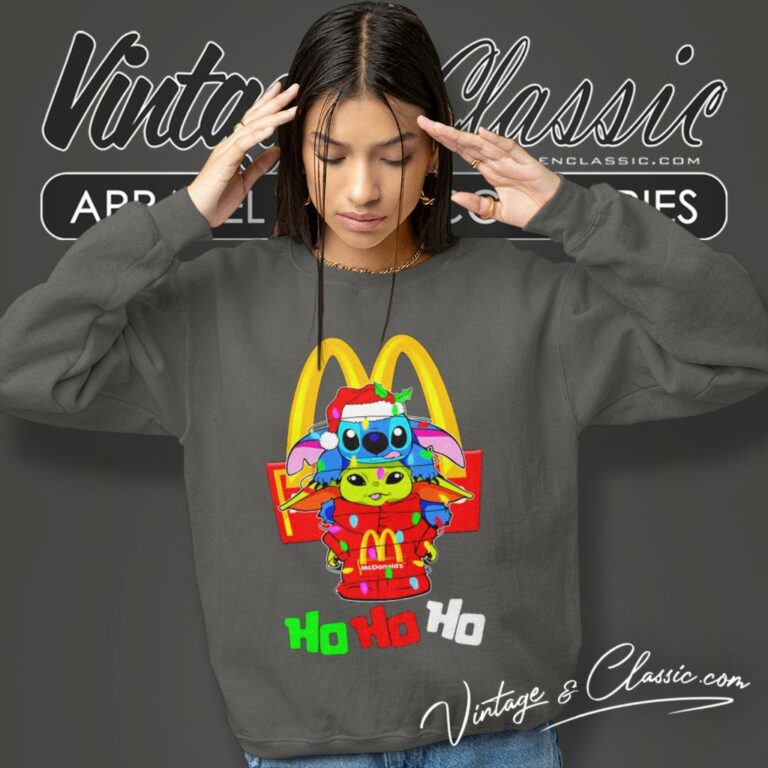 Mcdonalds Shirt Baby Yoda And Stitch Christmas Sweatshirt Mcdonalds Shirt Baby Yoda And Stitch Christmas Sweatshirt