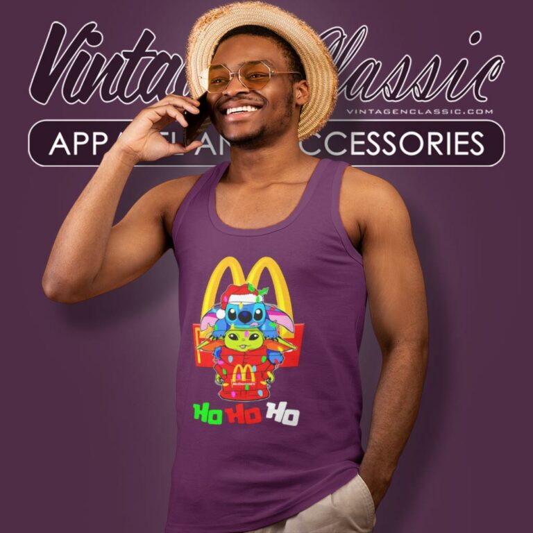 Mcdonalds Shirt Baby Yoda And Stitch Christmas Tank Top Racerback Mcdonalds Shirt Baby Yoda And Stitch Christmas Tank Top Racerback