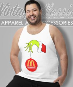 Mcdonalds The Grinch Holding Ornament Tank Top Racerback