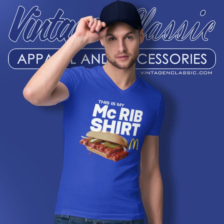 Mcdonalds This Is My Mcrib V Neck TShirt Mcdonalds This Is My Mcrib V Neck TShirt
