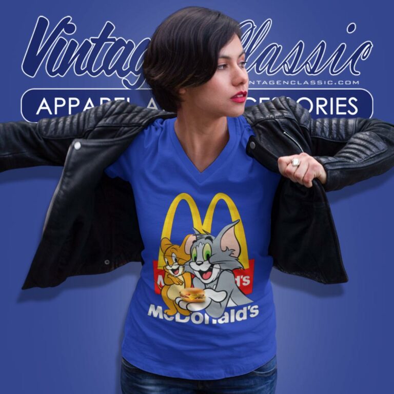 Mcdonalds Tom And Jerry V Neck TShirt Mcdonalds Tom And Jerry V Neck TShirt