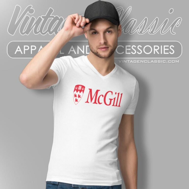Mcgill University Logo V Neck TShirt Mcgill University Logo V Neck TShirt