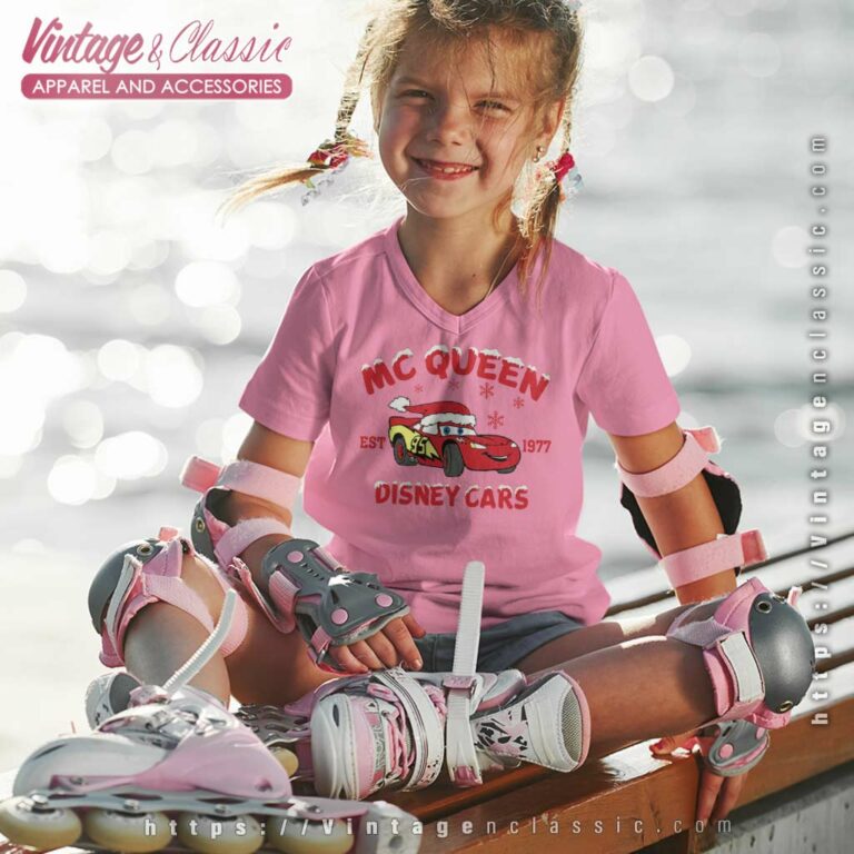 Mcqueen Santa Disney Cars Christmas kids Vneck Mcqueen Santa Disney Cars Christmas kids Vneck