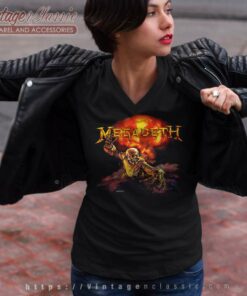 Megadeth 1987 Concert V Neck TShirt