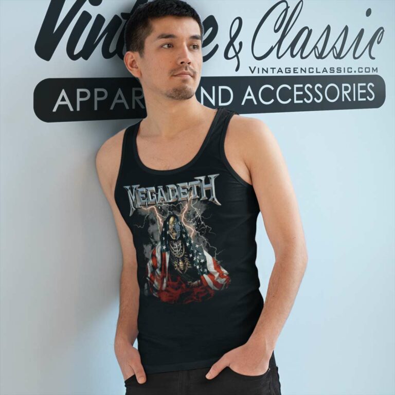 Megadeth American Flag Tank Top Racerback Megadeth American Flag Tank Top Racerback