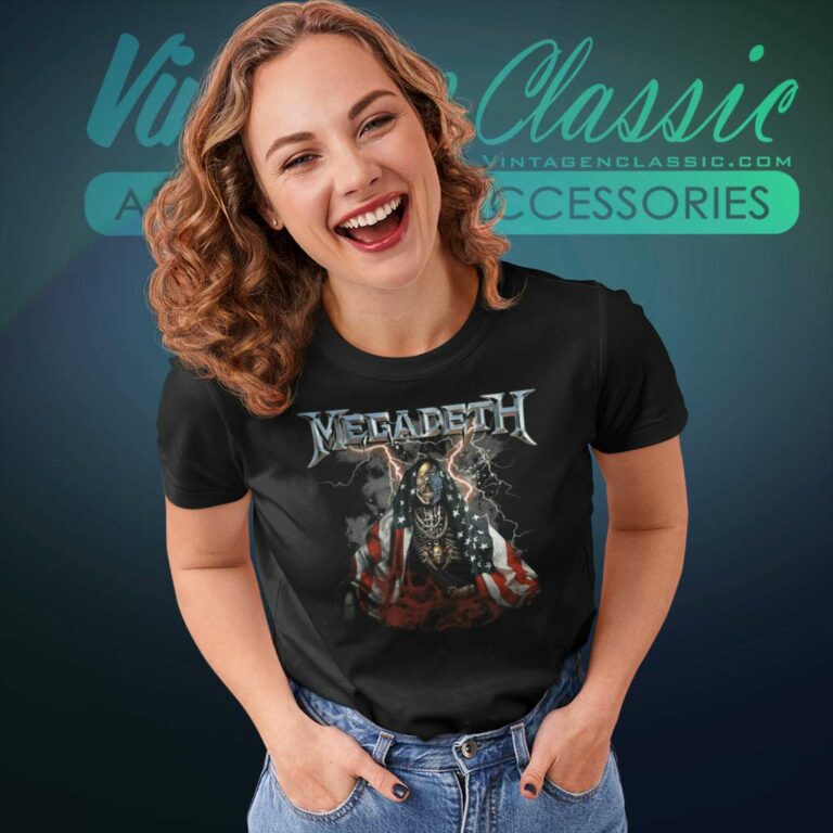 Megadeth American Flag Women TShirt Megadeth American Flag Women TShirt