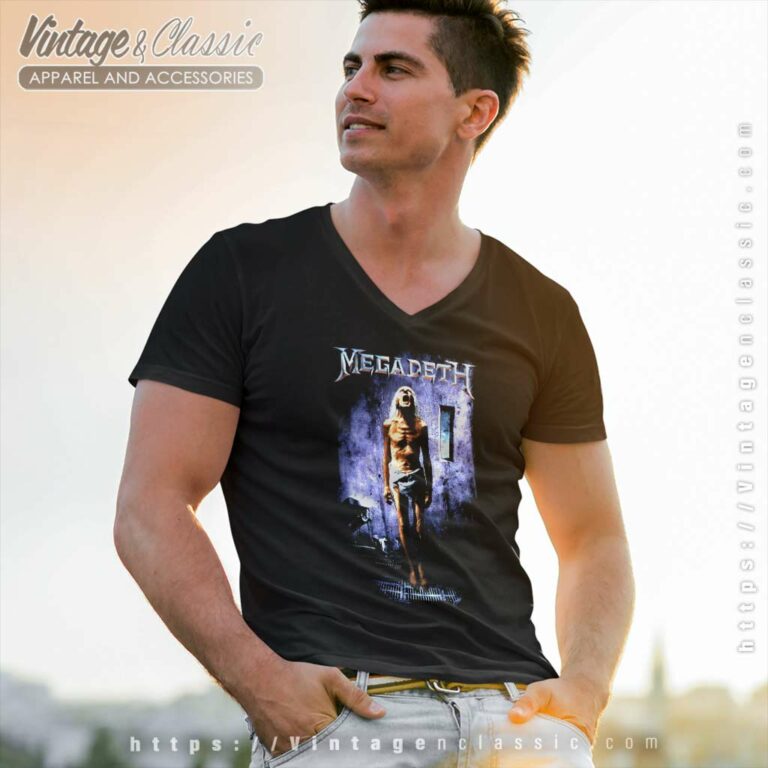 Megadeth Countdown To Extinction V Neck TShirt Megadeth Countdown To Extinction V Neck TShirt