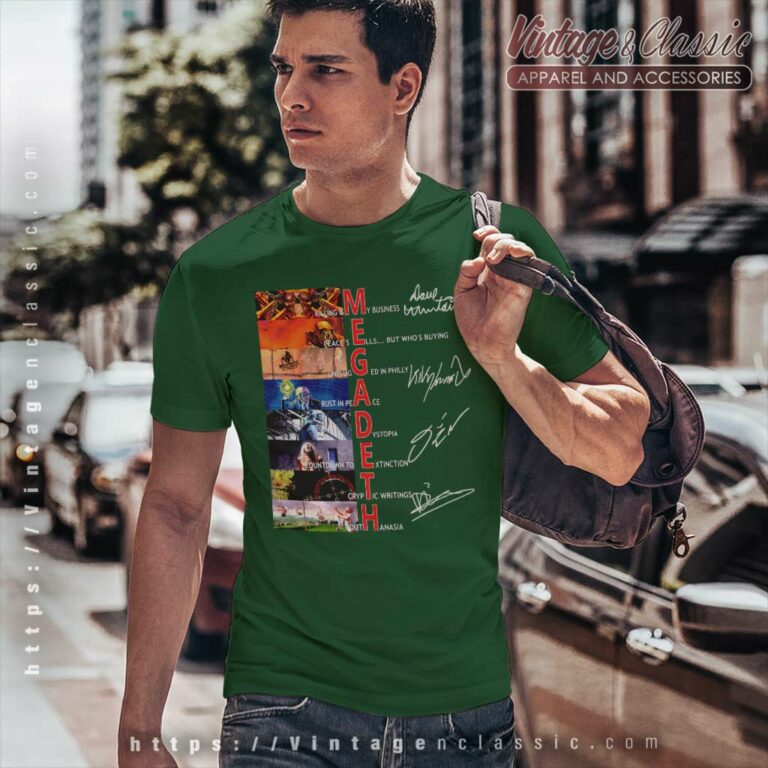 Megadeth Members Signatures T Shirt Megadeth Members Signatures T Shirt