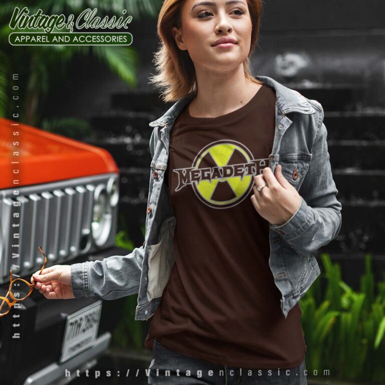 Megadeth Nuclear Symbol Logo women T shirt 1 Megadeth Nuclear Symbol Logo women T shirt 1