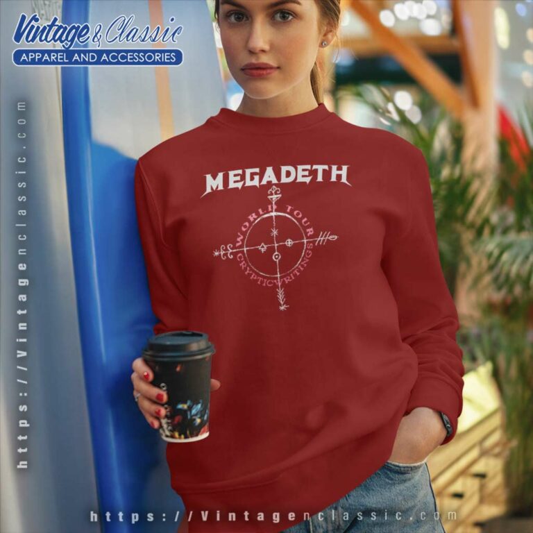 Megadeth Shirt Cryptic Writings Tour 1998 Sweatshirt Megadeth Shirt Cryptic Writings Tour 1998 Sweatshirt