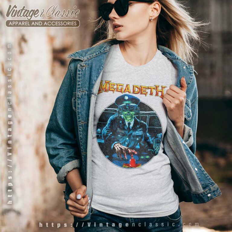 Megadeth Shirt General Vic Button V neck Megadeth Shirt General Vic Button V neck