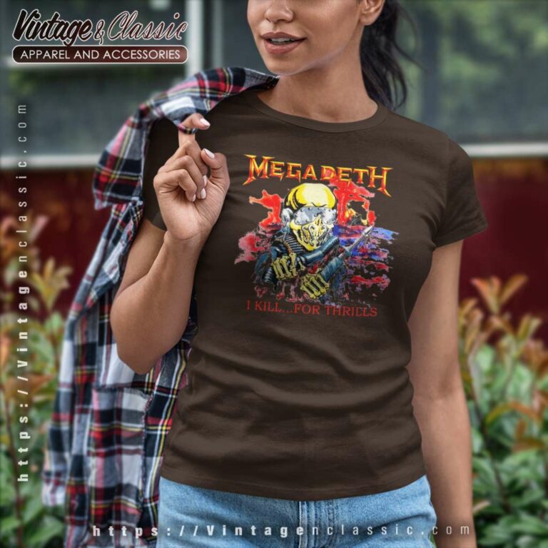 Megadeth Shirt I Kill For Thrill Women TShirt Megadeth Shirt I Kill For Thrill Women TShirt