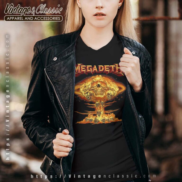 Megadeth Shirt Mushroom Cloud Vic Glow V neck Megadeth Shirt Mushroom Cloud Vic Glow V neck