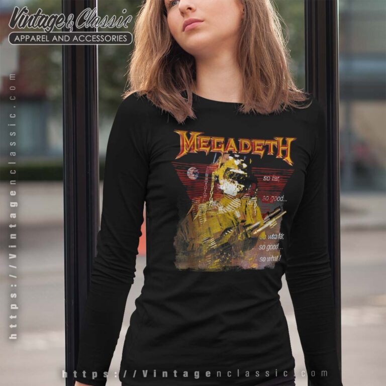 Megadeth Shirt So Far So Good So What Triangle Long Sleeves Megadeth Shirt So Far So Good So What Triangle Long Sleeves