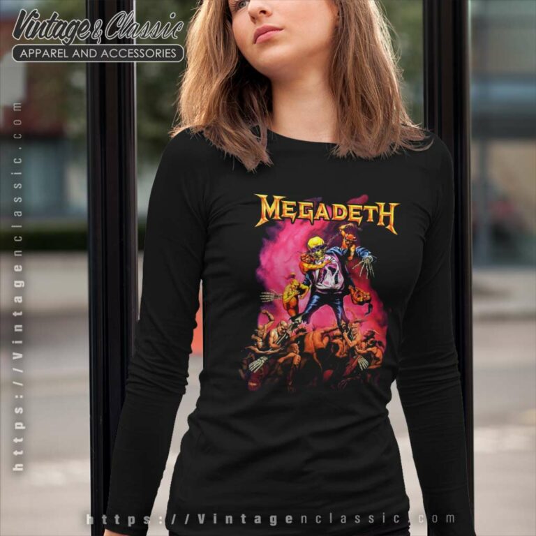 Megadeth Shirt Vic Goes To Hell Long Sleeve Tee Megadeth Shirt Vic Goes To Hell Long Sleeve Tee