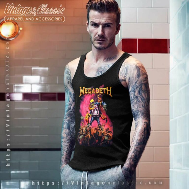 Megadeth Shirt Vic Goes To Hell Tank Top Racerback Megadeth Shirt Vic Goes To Hell Tank Top Racerback