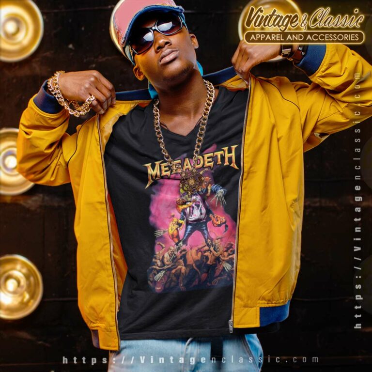 Megadeth Shirt Vic Goes To Hell V Neck TShirt Megadeth Shirt Vic Goes To Hell V Neck TShirt