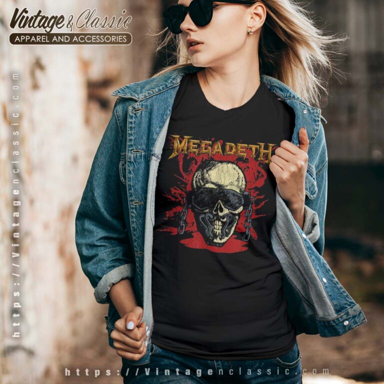 Megadeth Shirt Vic Sketch Vintage Vneck Megadeth Shirt Vic Sketch Vintage Vneck