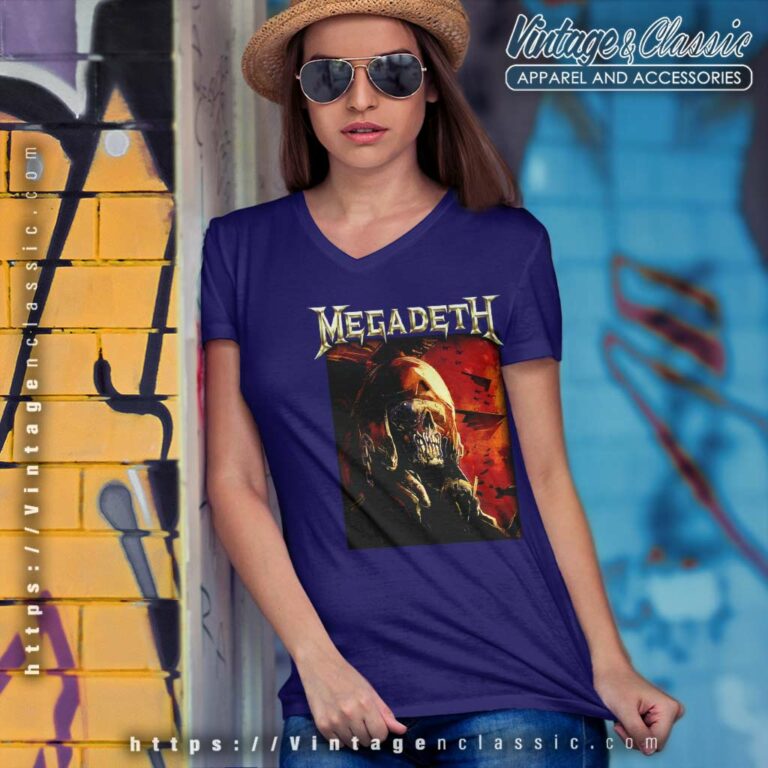 Megadeth Tour 2021 V Neck TShirt Megadeth Tour 2021 V Neck TShirt