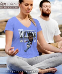 Memories Mike Williams Los Angeles Chargers Cartoon Shirt 4 Memories Mike Williams Los Angeles Chargers Cartoon V Neck TShirt