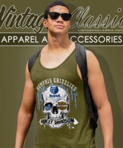 Memphis Grizzlies Harley Davidson Skull Tank Top Racerback